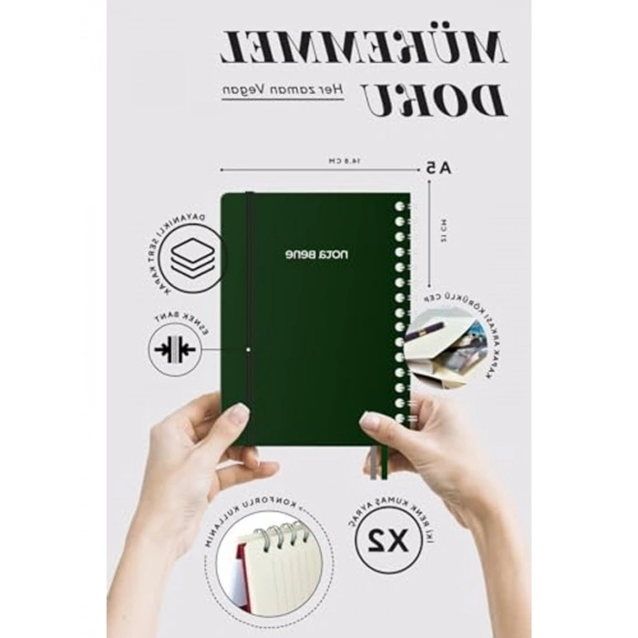 Çizgili Premium Sert Kapak Defter, 14.8x21 cm Boyutunda