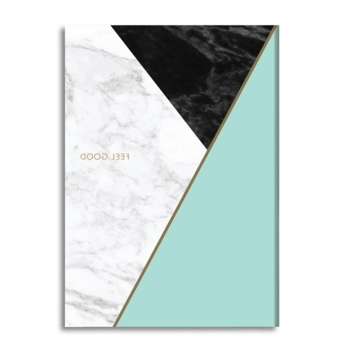 Çizgili Sert Kapak Defter, Mint Yeşili, 17x24 cm