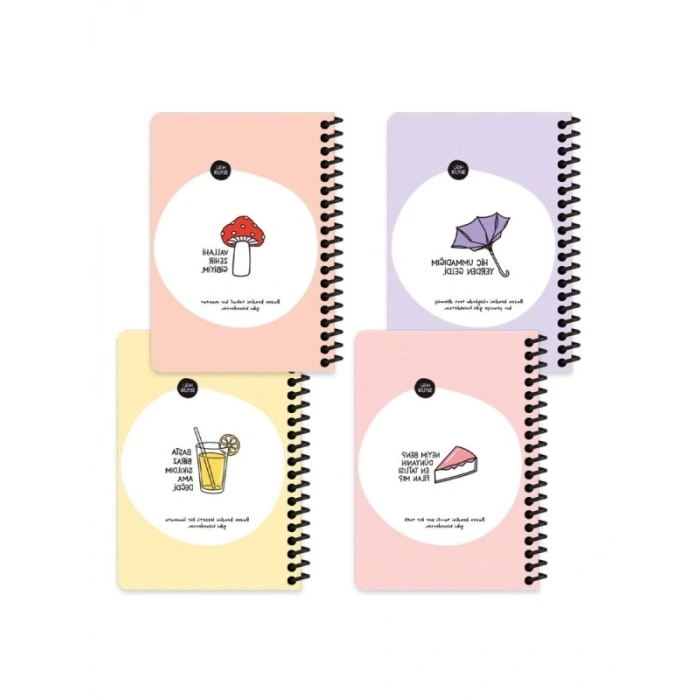 Çizgili Spiralli A6 Bloknot - 80 Yaprak