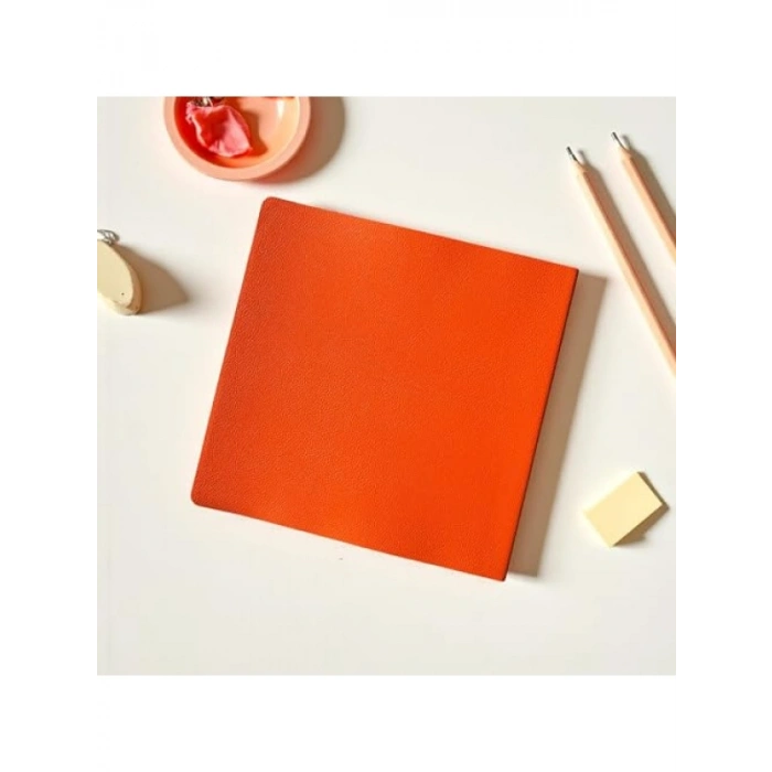 Çizgisiz Not Defteri, PU Deri Kapak, Kare 16,5x16,5 cm