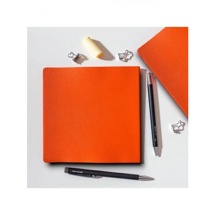 Çizgisiz Not Defteri, PU Deri Kapak, Kare 16,5x16,5 cm