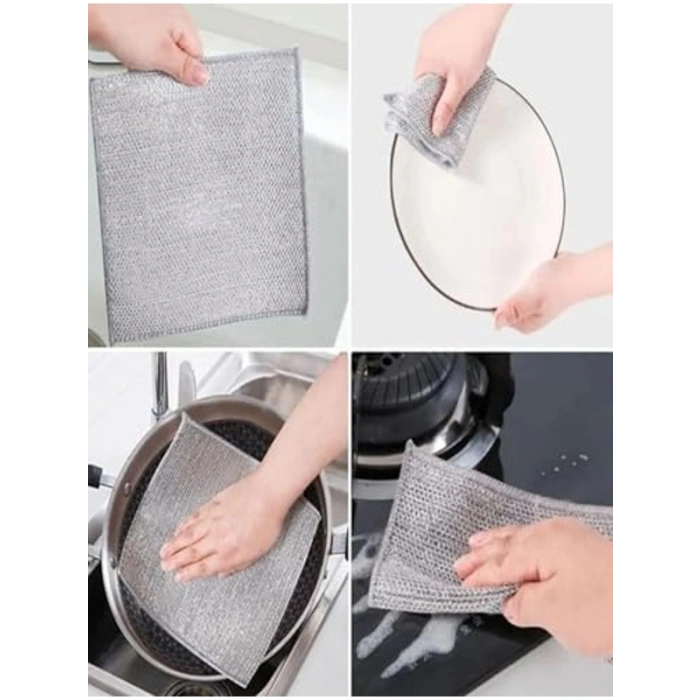 Çizilmez Çelik Tel Bulaşık Bezi, Dayanıklı Bulaşık Havlusu Seti