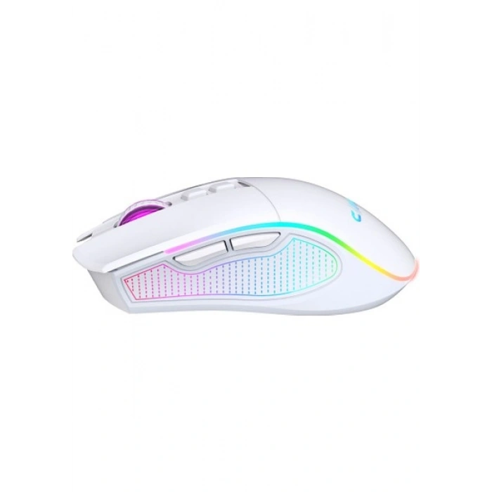 Claws Crossfire Air V1 Kablosuz 10000 Dpi Pixart PMW3325 Sensör Makro Yazılımlı Chromatic RGB Kablosuz Gaming Mouse - Beyaz (2.4 GHz Kablosuz + BT5.1 + Type-C ile Kullanım Desteği)