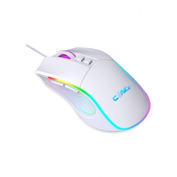 Claws Crossfire V1 12800 Dpi Full Wide RGB Özel ABS Doku & Claws Reflex Örgü Kablolu Gaming Mouse - Beyaz