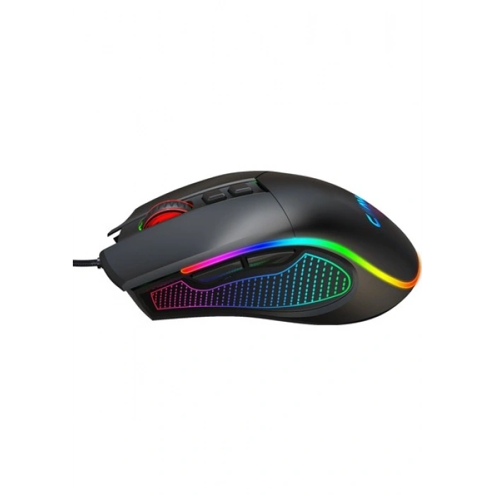 Claws Crossfire V1 12800 Dpi Full Wide RGB Özel ABS Doku & Claws Reflex Örgü Kablolu Gaming Mouse - Siyah