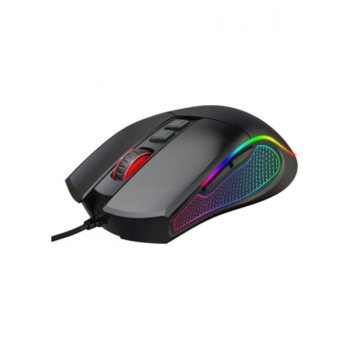 Claws Crossfire V1 12800 Dpi Full Wide RGB Özel ABS Doku & Claws Reflex Örgü Kablolu Gaming Mouse - Siyah
