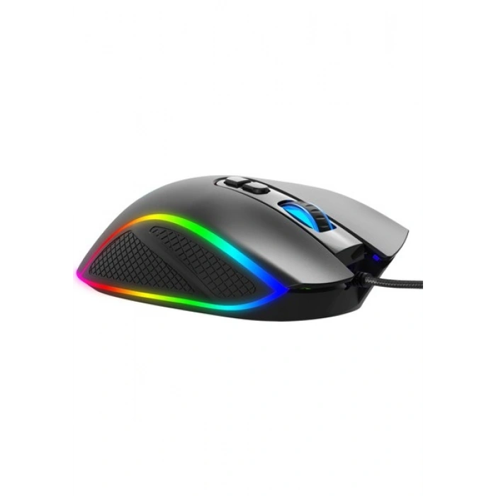 Claws Nova V1 12800 Dpi Wide RGB Özel ABS Doku & Claws Reflex Örgü Kablolu Ekstra Fire Butonlu Gaming Mouse - Siyah