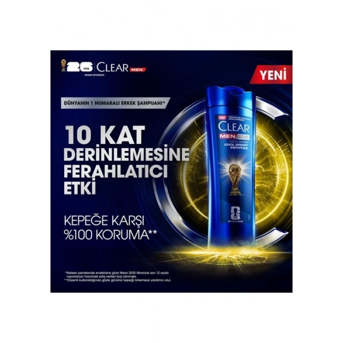 Clear Men Kepeğe Karşı Etkili Şampuan Cool Sport Menthol 350 ml