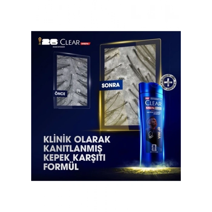 Clear Men Kepeğe Karşı Etkili Şampuan Vini Jr. Ultra Hydro Boost 350 ml