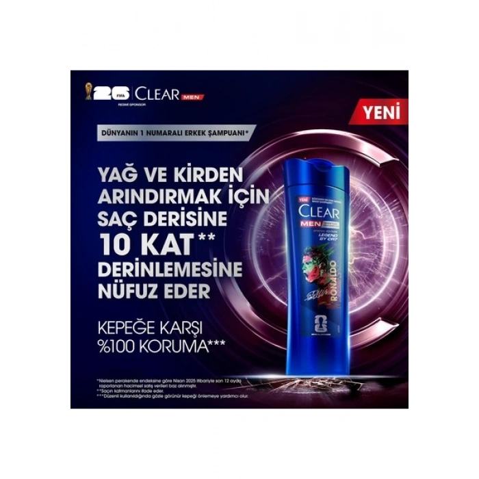Clear Men Şampuan 350 Ml Legend By Cr7 Ronaldo