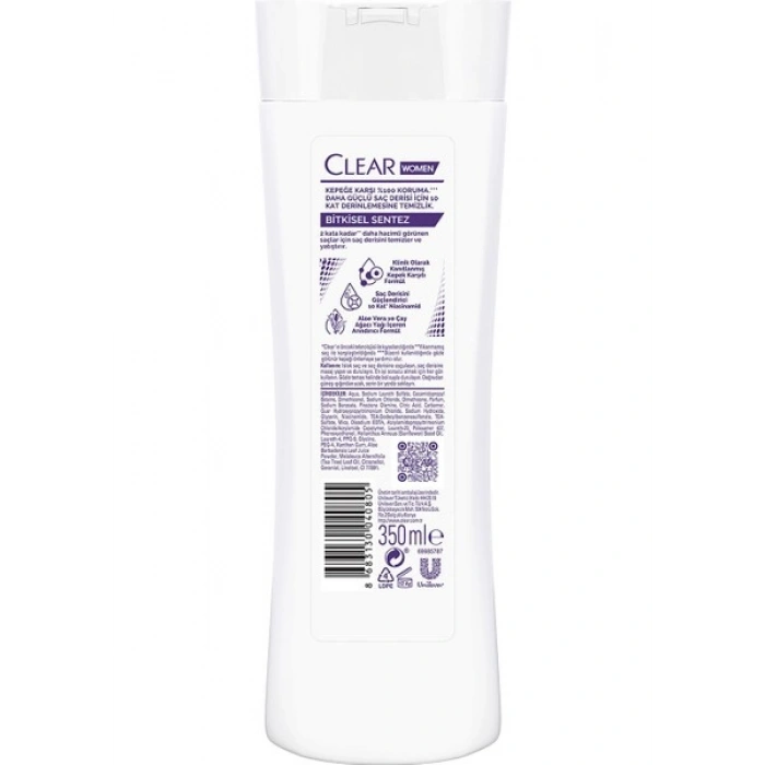 Clear Women Kepeğe Karşı Etkili Şampuan Bitkisel Sentez 350 ml