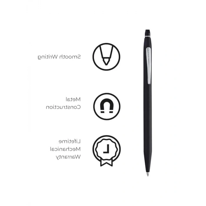 Click Mekanizmalı Tükenmez Kalem - Mat Siyah