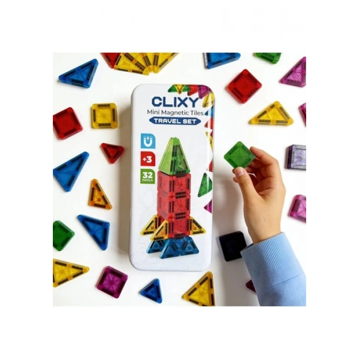 Clixy Mini Manyetik Bloklar 32 Parça Travel Set