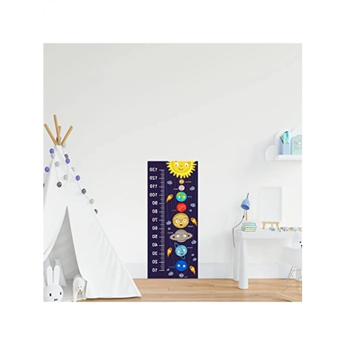 Çocuk Odası Boy Ölçer Sticker, Gezegenler Temalı