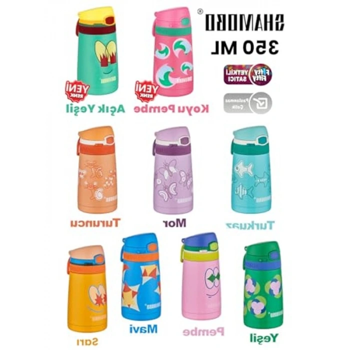 Çocuk Termos, 350 ml Kapasite, Paslanmaz Çelik, 7 Renk Seçeneği