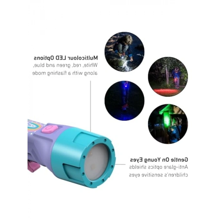 Çocuklar İçin Mor El Feneri - Dayanıklı ABS Malzeme