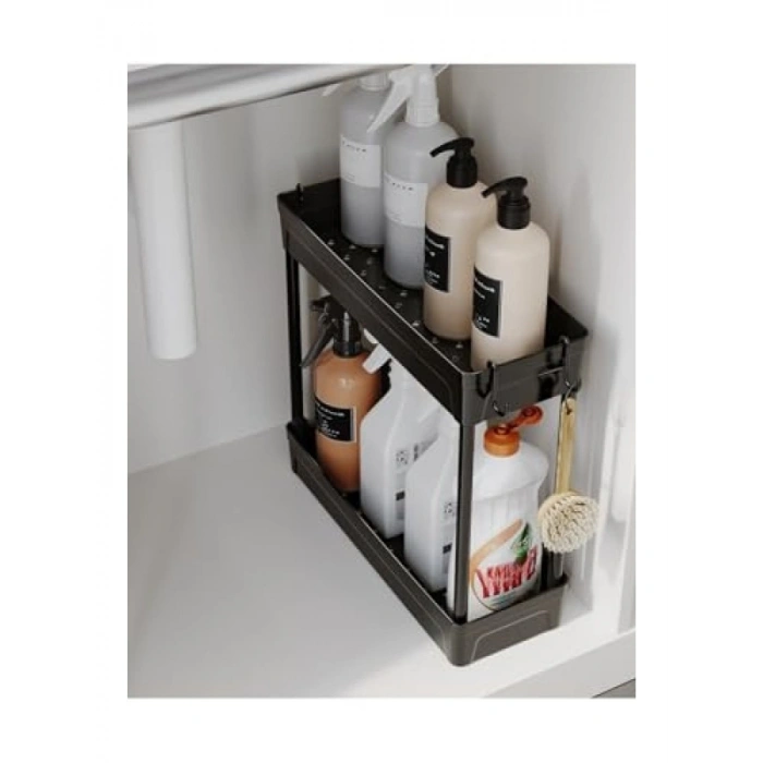 Çok Amaçlı 2 Katlı Banyo Düzenleyici - Kaydırmaz Taban