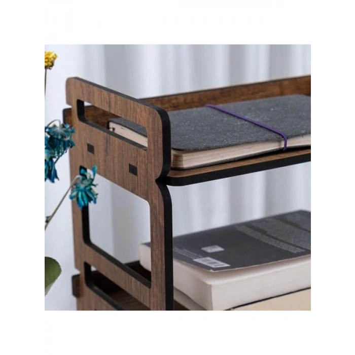 Çok Amaçlı Ahşap Raf Kitaplık - Modern Tasarım