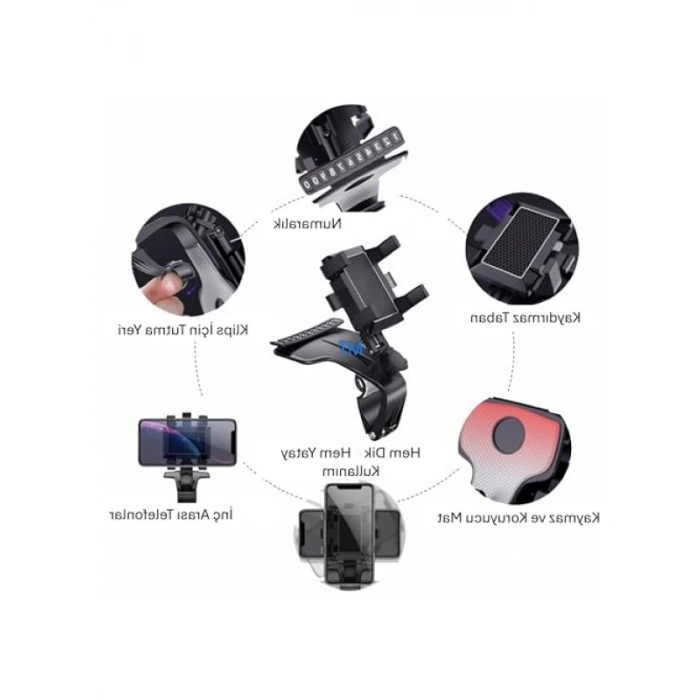 Çok Amaçlı Araç İçi Telefon Tutucu Klipsi