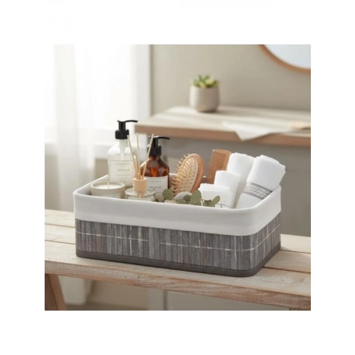 Çok Amaçlı Bambu Detaylı Saklama Kutusu - 25x15x8 cm