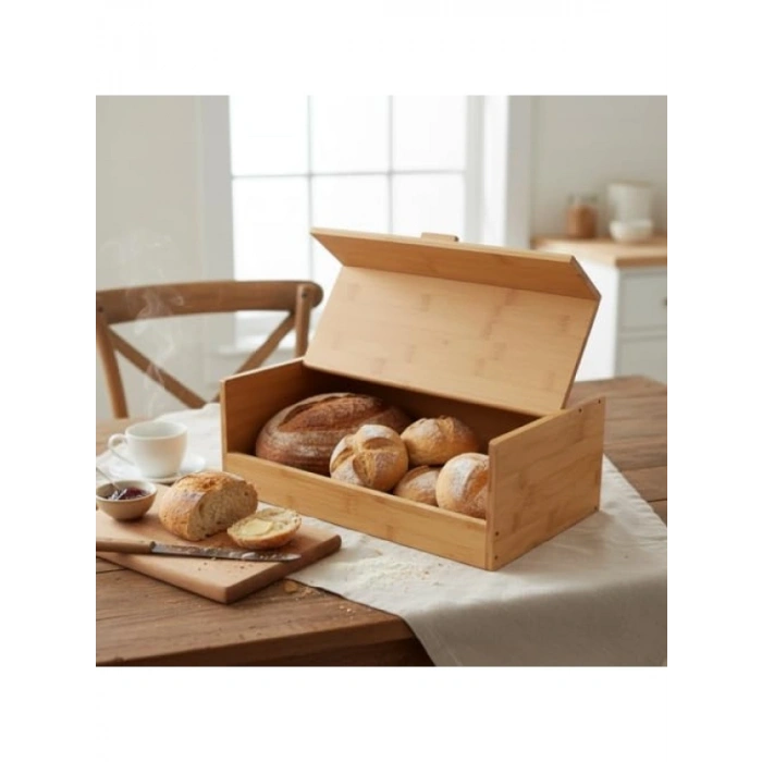 Çok Amaçlı Bambu Ekmek Kutusu - 40x23x14 cm