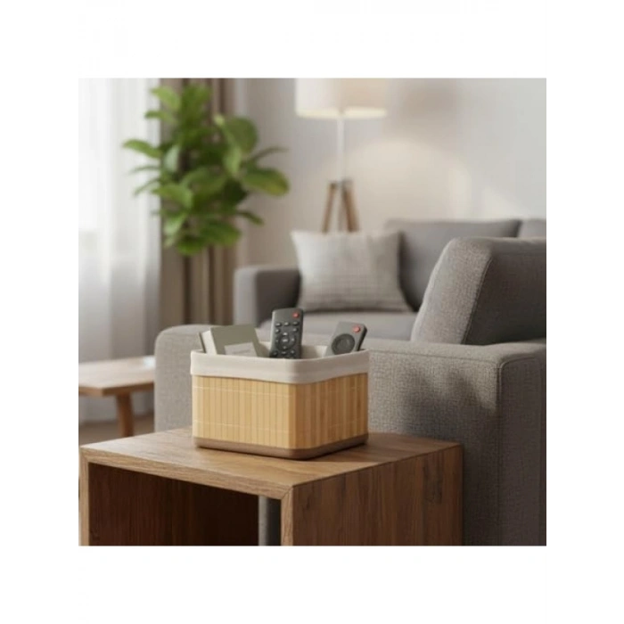 Çok Amaçlı Bambu Saklama Kutusu, 20x20x13 cm