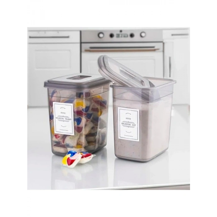 Çok Amaçlı Deterjan Saklama Kabı Seti, 2li, 2lt Kapasite