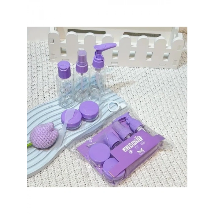 Çok Amaçlı Seyahat Seti - 9 Parça Krem Kutu ve Spatula