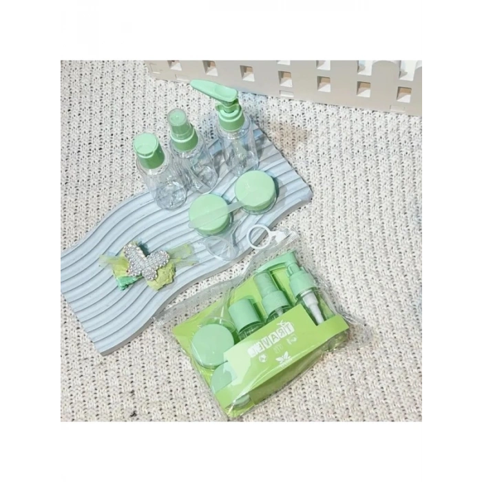 Çok Amaçlı Seyahat Seti - 9 Parça Krem Kutu ve Spatula