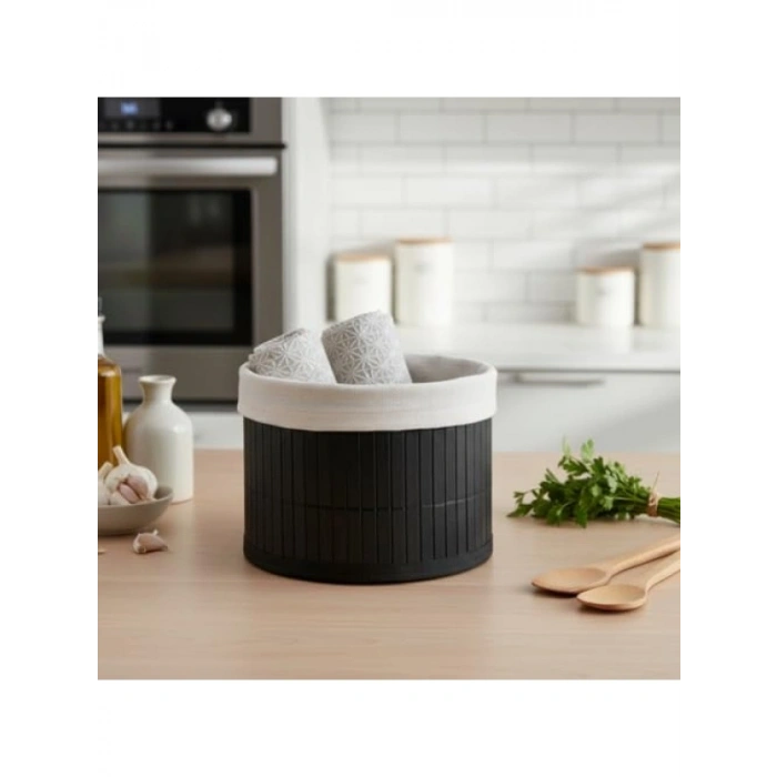 Çok Amaçlı Siyah Bambu Düzenleyici, Kumaş Astarlı