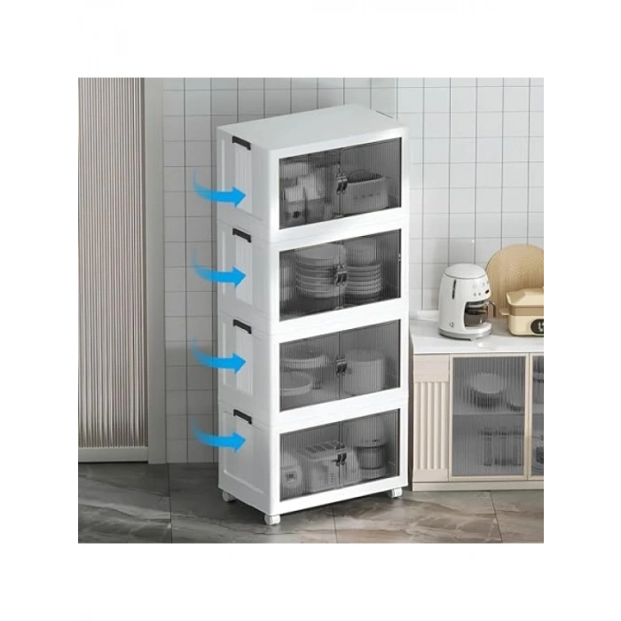 Çok Amaçlı Tekerlekli Organizer - 4 Katlı Kullanışlı Depolama Çözümü