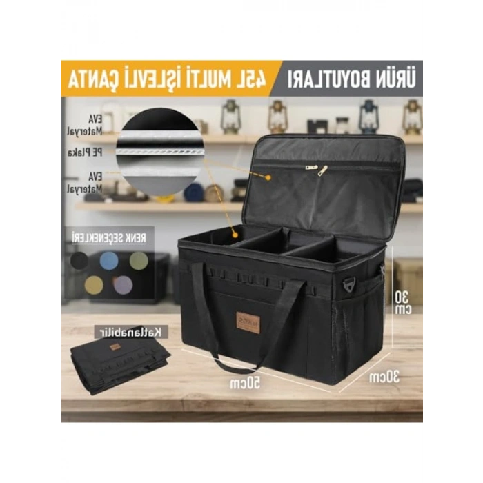 Çok Amaçlı Termal Bagaj Organizer Çanta - 45 Lt, Haki