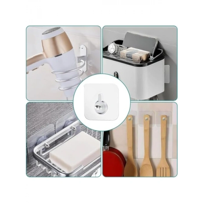 Çok Amaçlı Yapışkanlı Kanca Seti, 10 Adet, Vidalı