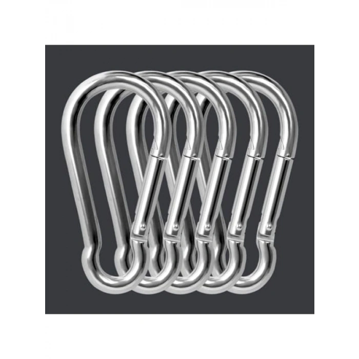 Çok Amaçlı Yaylı Karabina Seti, Metal, 12 mm, 5 Adet