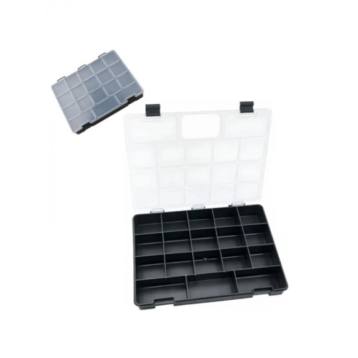 Çok Bölmeli Şeffaf Plastik Organizer Kutu, 32x25 cm