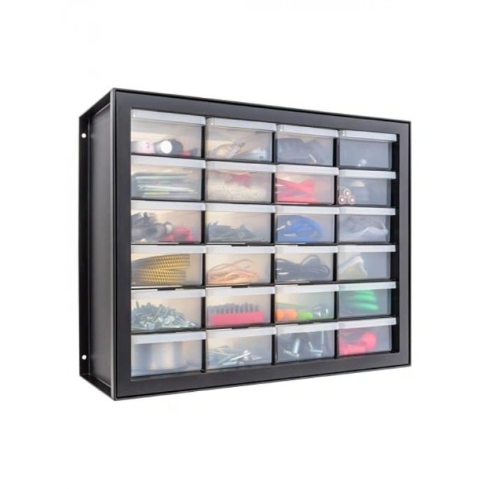 Çok Çekmeceli Parça Dolabı, Siyah, 19,5 inç x 15,5 inç x 7 inç