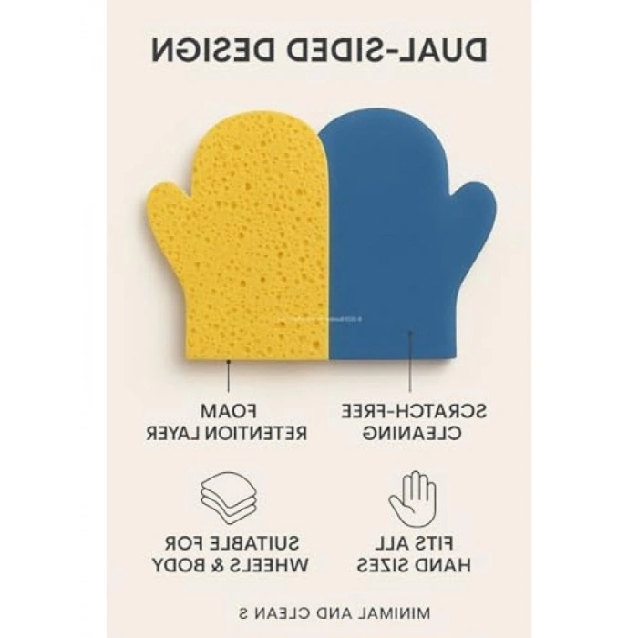 Çok Fonksiyonlu Eldiven Biçimli Araba Yıkama Süngeri - Çift Taraflı Temizlik