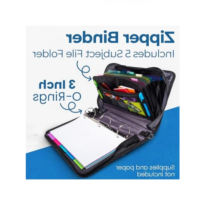 Çok Fonksiyonlu Fermuarlı Klasör - 7,6 cm