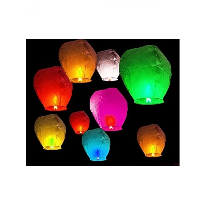 Çok Renkli Dilek Feneri (3 Adet, 100 cm)