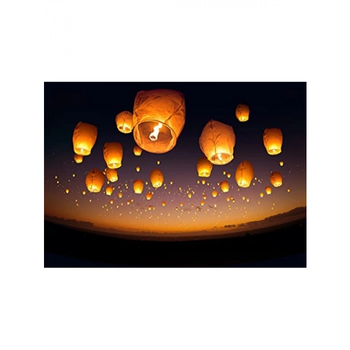 Çok Renkli Dilek Feneri (3 Adet, 100 cm)