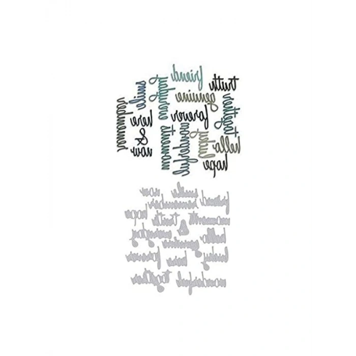 Çok Renkli Thinlits Zımba Şablonu Seti, 16 Adet, Kağıt ve Plastik ile Uyumlu