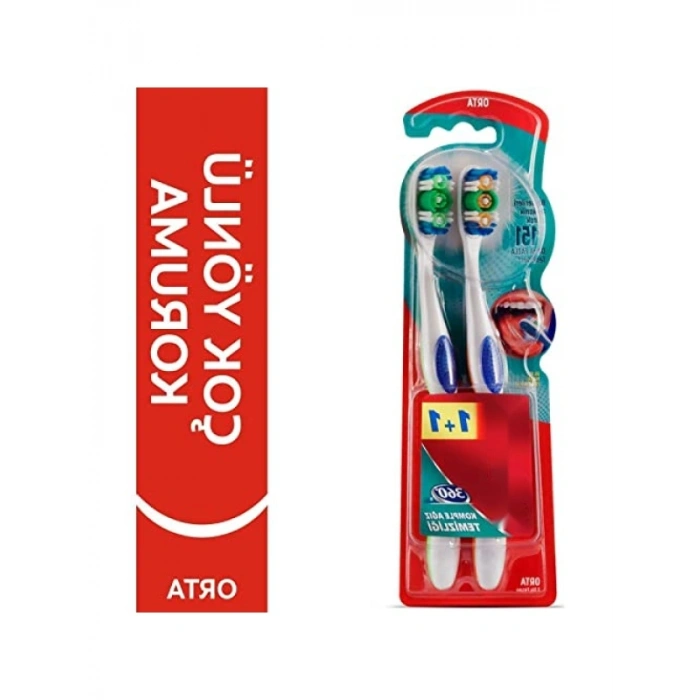 Çok Yönlü Koruma Sağlayan Orta Sert Diş Fırçası 1+1 Set