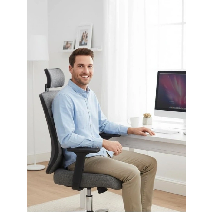 Comfort Plus Koyu Gri Ofis Koltuğu, Ergonomik Makam Koltuğu