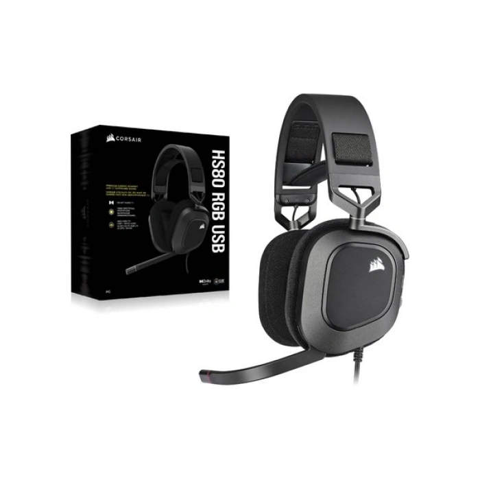 Corsair HS80 Rgb Kablolu Oyuncu Kulaklığı - Siyah