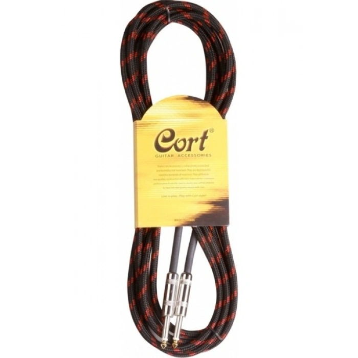 Cort Ca526 Bk Gitar Kablosu Gürültüsüz 4.5 M (Noisless) Nude Cable Siyah