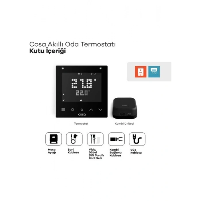 Cosa Akıllı Oda Termostatı Kablosuz Kombi ve Klima Kontrolü V5
