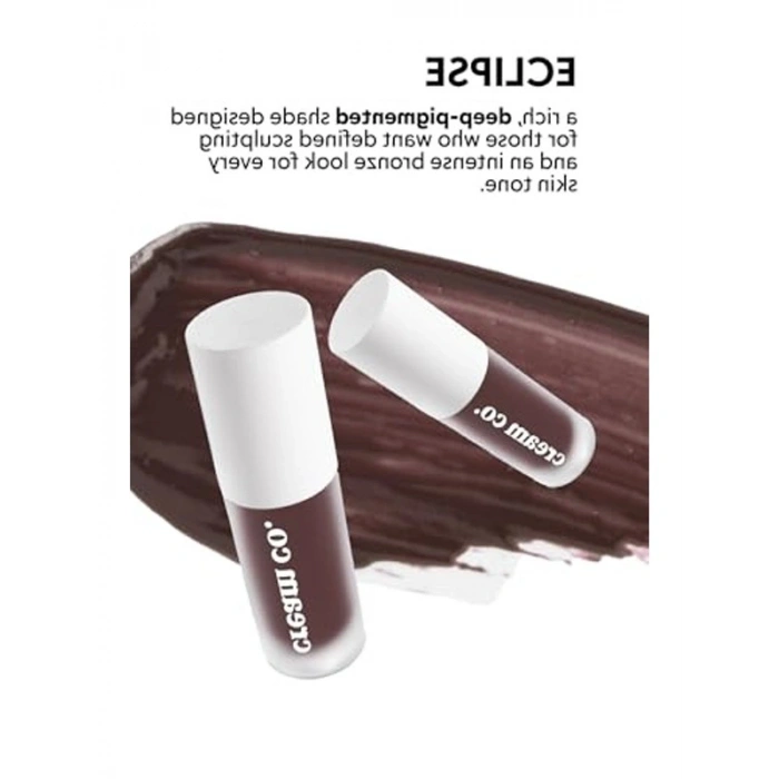 Cream Co. Likit Bronzer Glow Sculpt Eclipse, Kontür Nötr Koyu Kahve, Yüz Şekillendirici Nemlendirici Makyaj