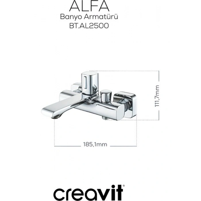 Creavit Alfa Krom Banyo Bataryası AL2500