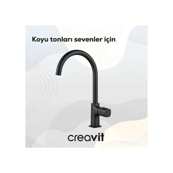 Creavit Alfa Mat Siyah Eviye Bataryası AL8500S