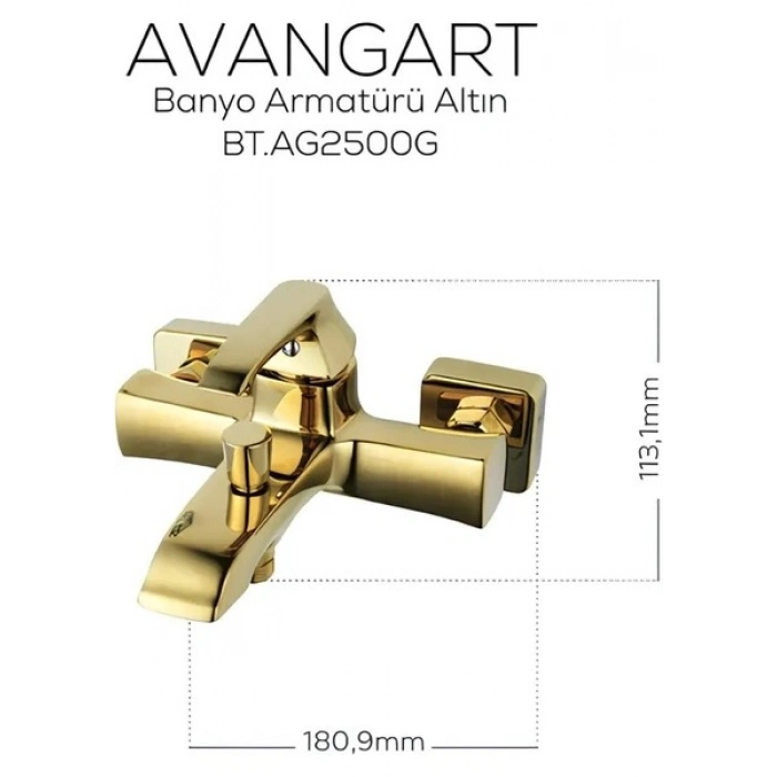 Creavit Avangart Altın Batarya Seti 3’lü Banyo-Lavabo-Eviye